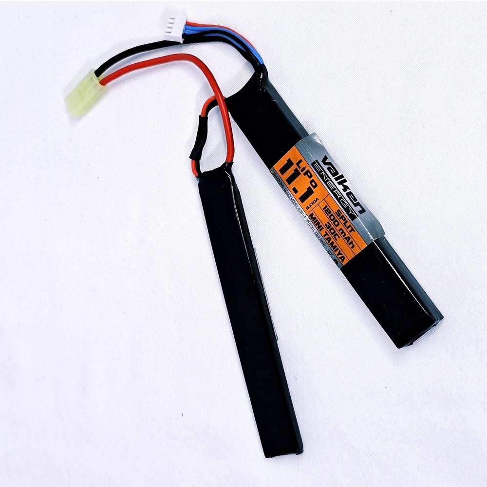 Valken Energy LiPo 11.1V 1200mAh 30C Split Airsoft Battery‎ SZ OS EUC